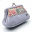 Monedero piel con cierre boquilla Baldosa Caramelo 12x7 cm azul