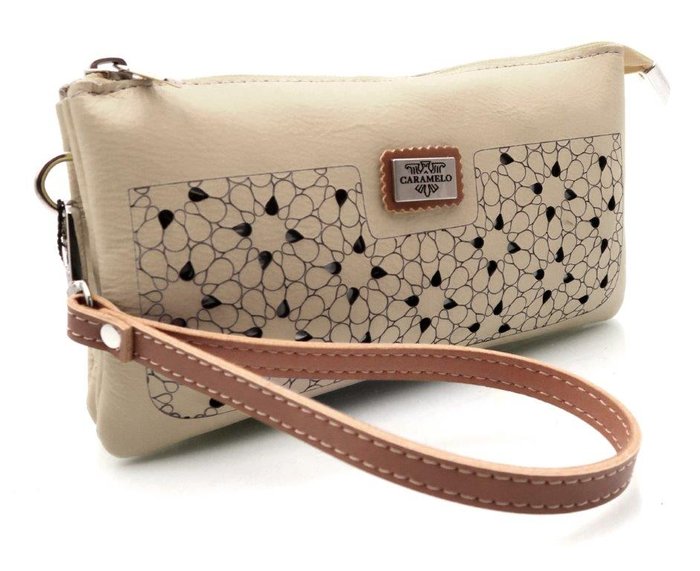 MONEDERO NECESER PIEL CON ASA DE MANO LASER 19,5X11 CAMEL | CARAMELO | 1 UNIDAD | 8213594