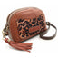 Bolsito Piel Animal Print Bandolera Redondo Marrón CARAMELO