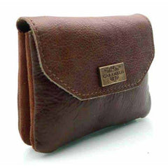MONEDERO PIEL PEQUEÑO SOLAPA VEGETAL MARRON | CARAMELO | 1 UNIDAD | 82216290