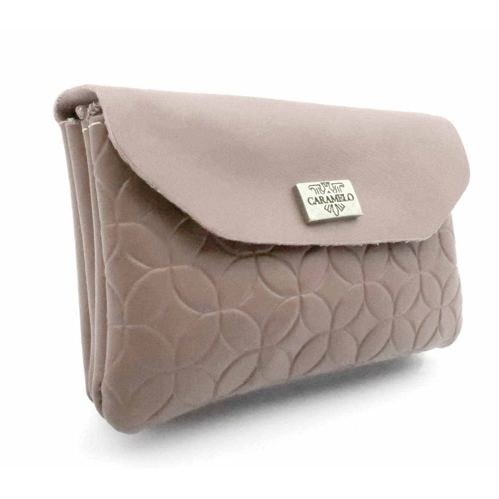 MONEDERO PIEL CIRCULOS DOBLE CON SOLAPA CAMEL | CARAMELO | 1 UNIDAD | 82298920