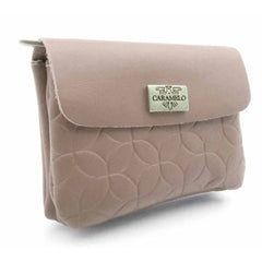 MONEDERO PIEL CIRCULOS DOBLE CON SOLAPA CAMEL | CARAMELO | 1 UNIDAD | 82299910