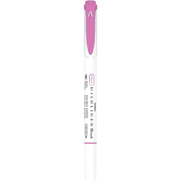 Rotulador Zebra Mildliner Doble Punta Pincel Refresh Fucsia | Zebra Pen | Pack 10 Unidades