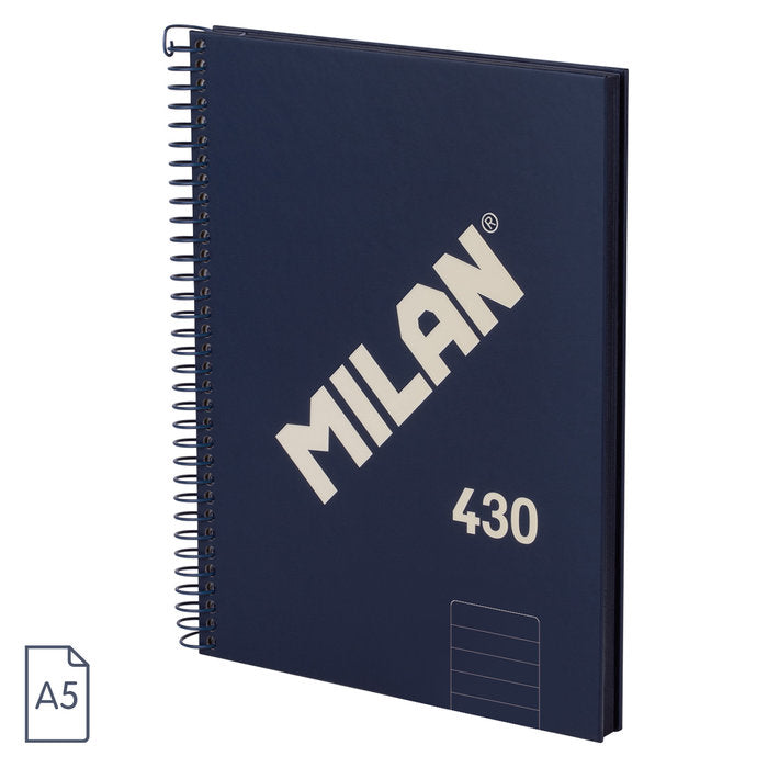 Bloc Espiral Estándar Liso 80H 90g | Milan | Cartón | Formato Estándar | Pack 3 Unidades
