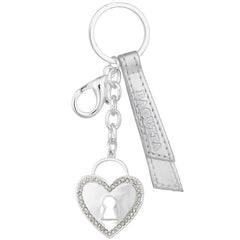 LLAVERO CORAZON PLATEADO CON CRISTALES BLANCOS | BAGUTTA | 1 UNIDAD | 3000000061046