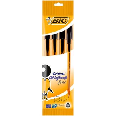 BLISTER 4 BOLIGRAFO BIC CRISTAL FINE NEGRO | 10 UNIDADES | (BIC)