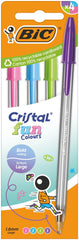BLISTER 4 BOLIGRAFO BIC CRISTAL LARGE FUN COLORES SURTIDOS | 1 UNIDADES | (BIC)