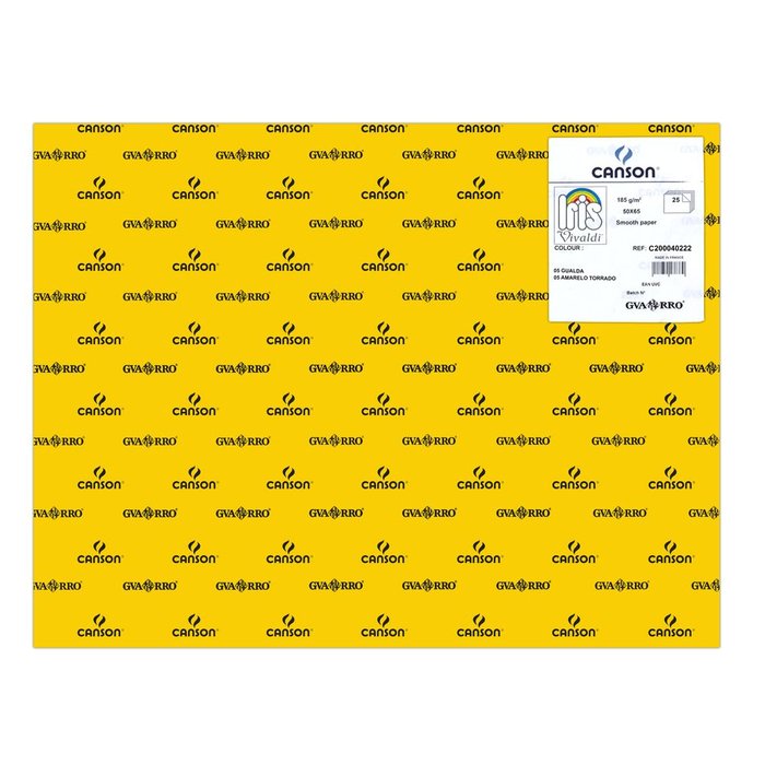 CARTULINA GUARRO 50X65 185GRS IRIS GUALDA | 25 UNIDADES | (GUARRO & CANSON)