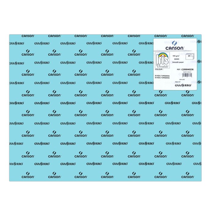 CARTULINA GUARRO 50X65 185GRS IRIS AZUL TURQUESA | 25 UNIDADES | (GUARRO & CANSON)