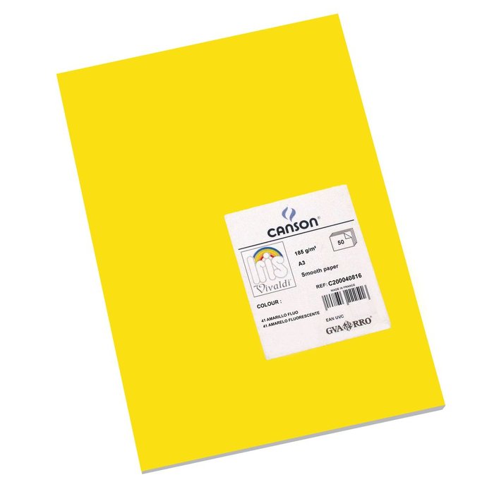 CARTULINA GUARRO IRIS A3 250G 50H FLUORESCENTE AMARILLO | 50 UNIDADES | (GUARRO & CANSON)