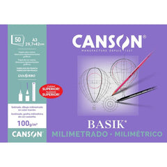 BLOC PAPEL MILIMETRADO A3 50H | 1 UNIDADES | (GUARRO & CANSON)