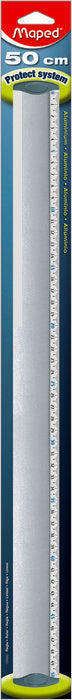 REGLA PLANA ALUMINIO 50CM BLISTER | 1 UNIDADES | (MAPED)