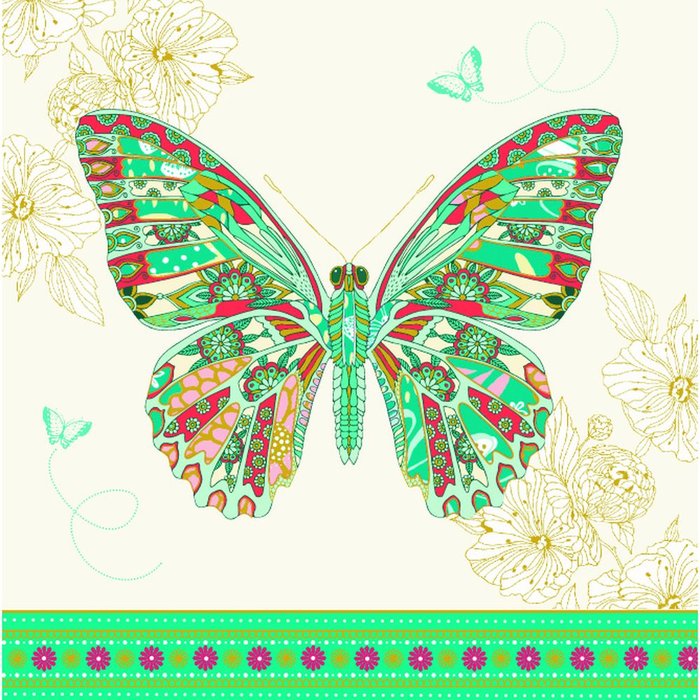 TARJETA FELICITACION GREETING CARD ARABESQUE MARIPOSA | PICTURA | ENVASE 6 UDS. UNIDAD | 3494150117768