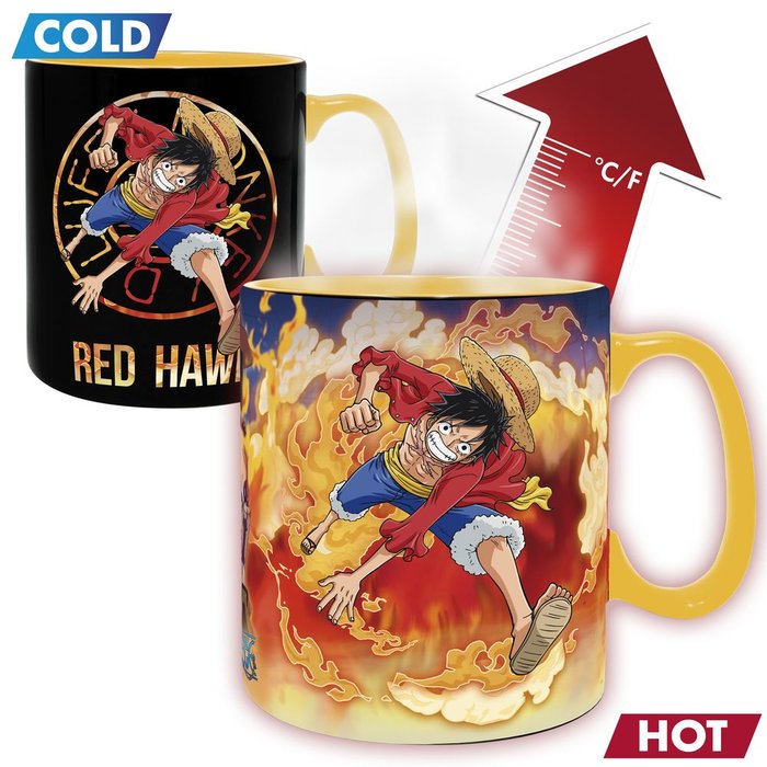 TAZA TERMICA 460 ML LUFFY & SABO ONE PIECE | ABYSSE | ENVASE 2 UDS. UNIDAD | 23665361139762