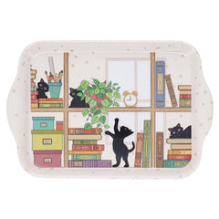 BANDEJA MELANINA RECTANGULAR GATO LIBROS | KIUB | ENVASE 6 UDS. UNIDAD | 3700572791593