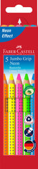 LAPIZ JUMBO GRIP NEON 5 COLORES SURTIDOS | FABER CASTELL