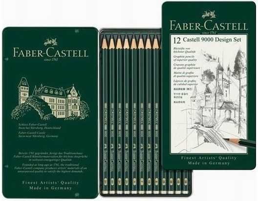 LAPIZ FABER 9000 12 GRADUACIONES ( 5B A 5H ) DISEÑO | 1 UNIDADES | (FABER CASTELL)