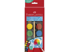 ACUARELA FABER CASTELL 12 COLORES + PINCEL | 1 UNIDADES | (FABER CASTELL)