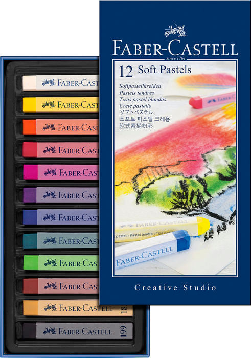 TIZAS PASTEL BLANDO FABER CASTELL 12 COLORES SURTIDOS | 1 UNIDADES | (FABER CASTELL)