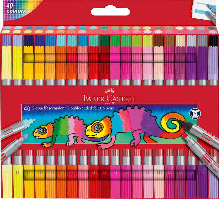 Rotulador Faber Castell Doble Punta 40 Colores Surtidos | Faber Castell | Pack 1 Unidades