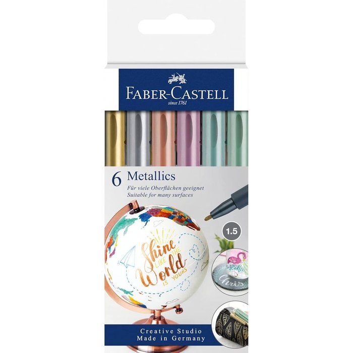 Rotulador Faber Castell Creative Studio 6 Colores Metalizad | Faber Castell | Pack 1 Unidades
