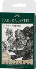 Rotulador Faber Pitt Negro Estuche 8 Graduaciones Diferentes | Faber Castell | Pack 1 Unidades