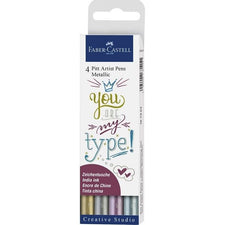 SET 4 ROTULADORES FABER CASTEL PITT METALLIC | 1 UNIDADES | (FABER CASTELL)
