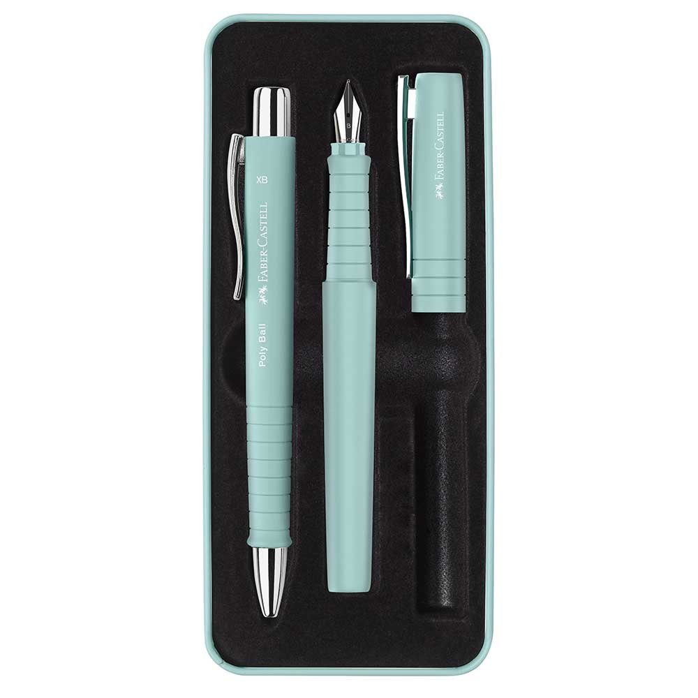 JUEGO BOLIGRAFO + PLUMA FABER XB AZUL CARIBE | 1 UNIDADES | (FABER CASTELL)