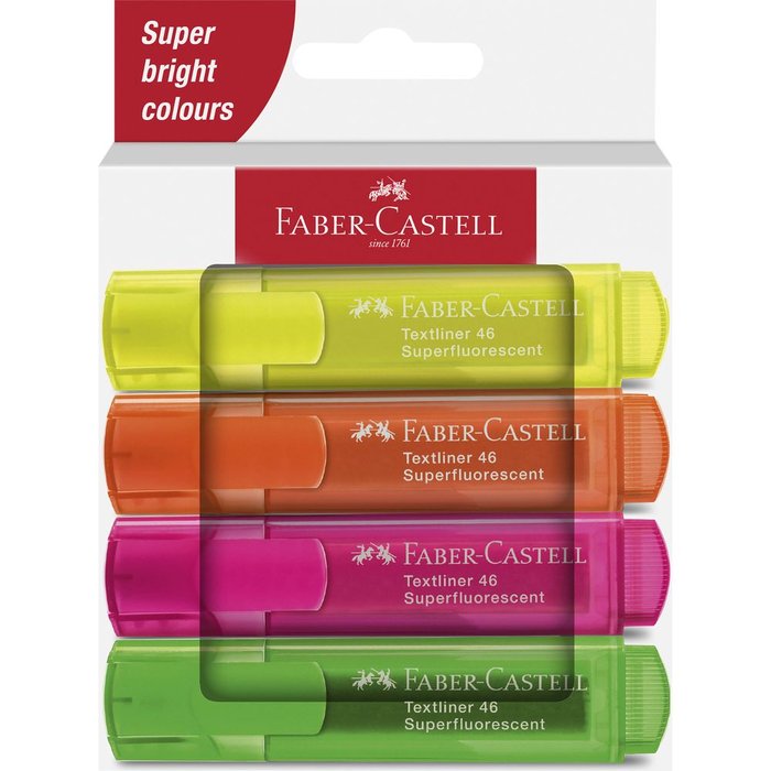 Marcador Faber Castell Textliner 46 4 Colores Surtido | Faber Castell | Pack 1 Unidades