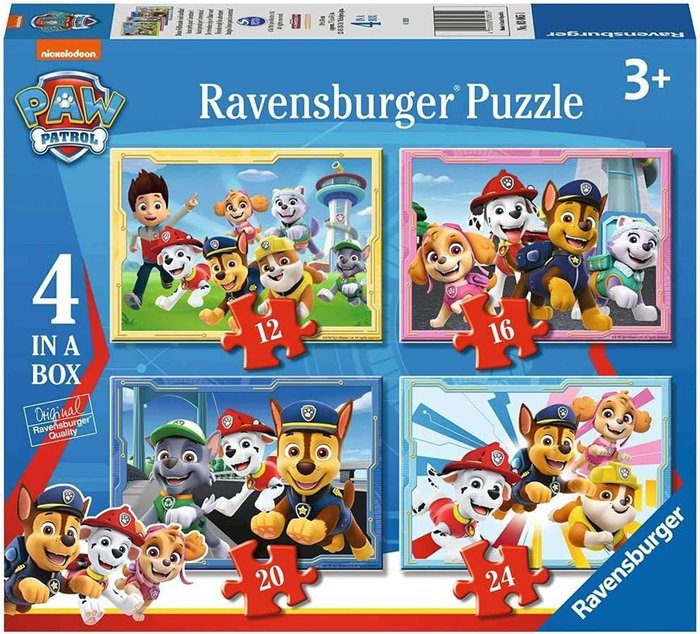 PUZZLE PATRULLA CANINA 4 EN 1 (12,16,20,24 PIEZAS) | RAVENSBURGER PUZZLES | 1 UNIDAD | 4005556030651