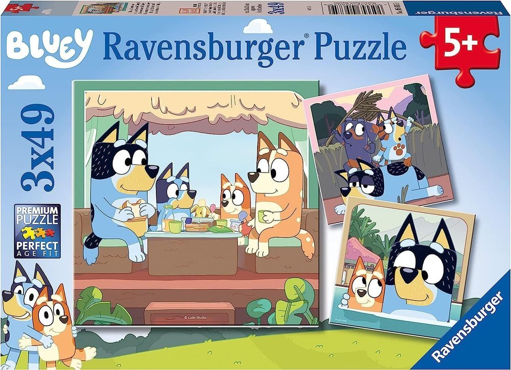 PUZZLE BLUEY SET 3X49 PIEZAS | RAVENSBURGER PUZZLES | 1 UNIDAD | 4005556056859