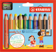 LAPIZ STABILO WOODY 3 EN 1 10 UD SURTIDOS + SACAPUNTAS | 1 UNIDADES | (STABILO)