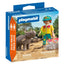 Pack 2 Playmobil Duo Pack Cuidador con Rinoceronte Marca Playmobil