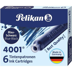 CARTUCHO TINTA PELIKAN 4001 TP6 AZUL NEGRO | 10 UNIDADES | (PELIKAN, S,A,)