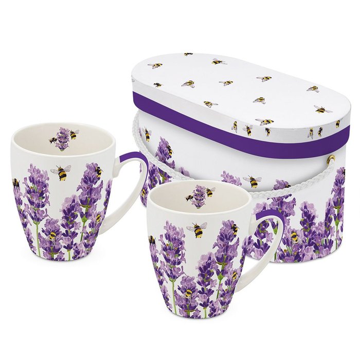 SET 2 TAZAS BEES & LAVENDER + CAJA REGALO | PPD | 1 UNIDAD | 4021766279482