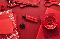 Stabilo Boss 70 Rotulador Marcador Fluorescente - Trazo entre 2 y 5mm - Recargable - Tinta con Base de Agua - Color Rojo Real - CAJA 10 UNIDADES