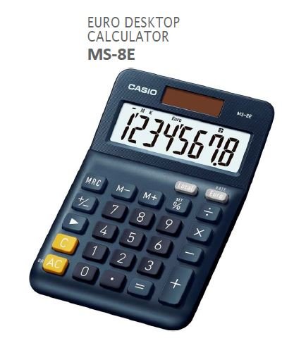 CALCULADORA DE SOBREMESA 8 DIGITOS MS-8E | 1 UNIDADES | (CASIO)