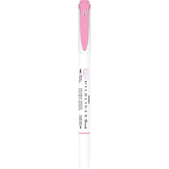 Rotulador Zebra Mildliner Doble Punta Pincel Fluor Rosa | Zebra Pen | Pack 10 Unidades