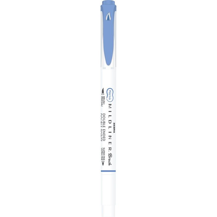 Rotulador Zebra Mildliner Doble Punta Pincel Azul Oscuro | Zebra Pen | Pack 10 Unidades