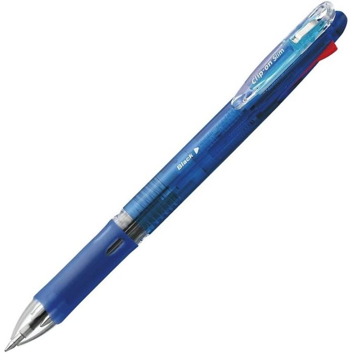 BOLIGRAFO ZEBRA CLIP ON SLIM 4 COLORES 0,7 AZUL | 10 UNIDADES | (ZEBRA PEN)