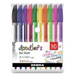 BOLIGRAFO ZEBRA DOODLER'Z NEON&FASHION 10 COLORES SURTIDOS | 1 UNIDADES | (ZEBRA PEN)