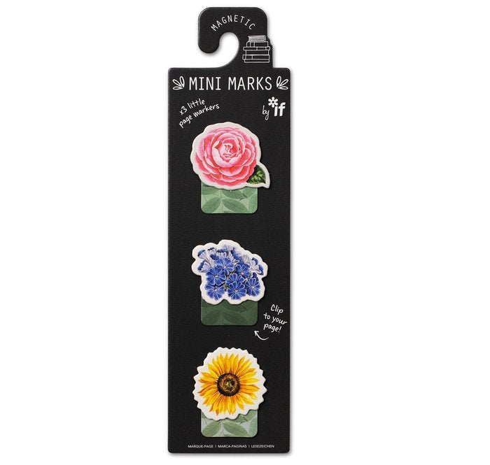 MINI MARCAPAGINAS MAGNETICOS MODELO FLORES | 3 UNIDADES | (THE COMPANY CALLED IF HOUSE)