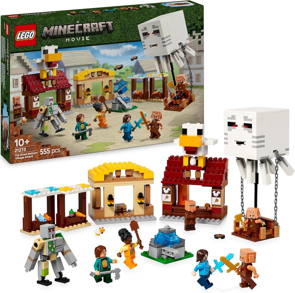 LEGO MINECRAFT EL ATAQUE A LA ALDEA DEL GLOBO DE GHAST | LEGO MINECRAFT | 1 UNIDAD | 5702017815473