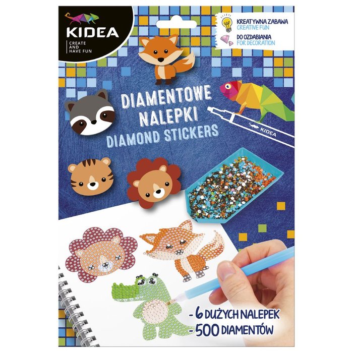 SET DE DIAMANTES ADHESIVOS + CUADERNOS PARA CREAR ANIMALES | KIDEA | ENVASE 12 UDS. UNIDAD | 5901130098132