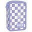 PLUMIER DOBLE CON RELLENO CUADROS MORADOS | DERFORM