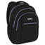 Mochila escolar triple negra con cremalleras lilas DERFORM