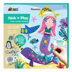 Set creativo de adhesivos animales marinos para manualidades infantiles