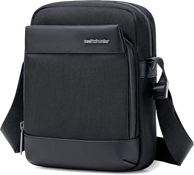 BANDOLERA CUADRADA DE NYLON BUSINESS DOBLE CREMALLERA NEGRO | ARCTIC HUNTER