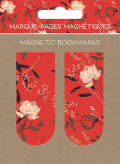 MARCAPAGINAS MAGNETICOS MOTIF ROUGE AVEC FLEURS FLORES | 6 UNIDADES | (PICTURA)