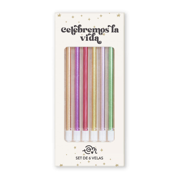 KIT DE 6 VELAS COLORIDAS PARA CELEBRAR | THE GREAT MOUSTACHE | 1 UNIDAD | 7427246047522